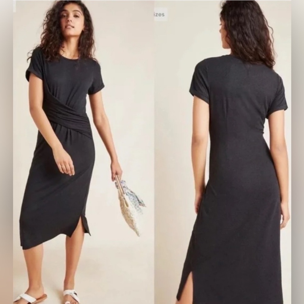 Anthropologie short sleeve Knit Dress. Women’s size XL. Washed black.